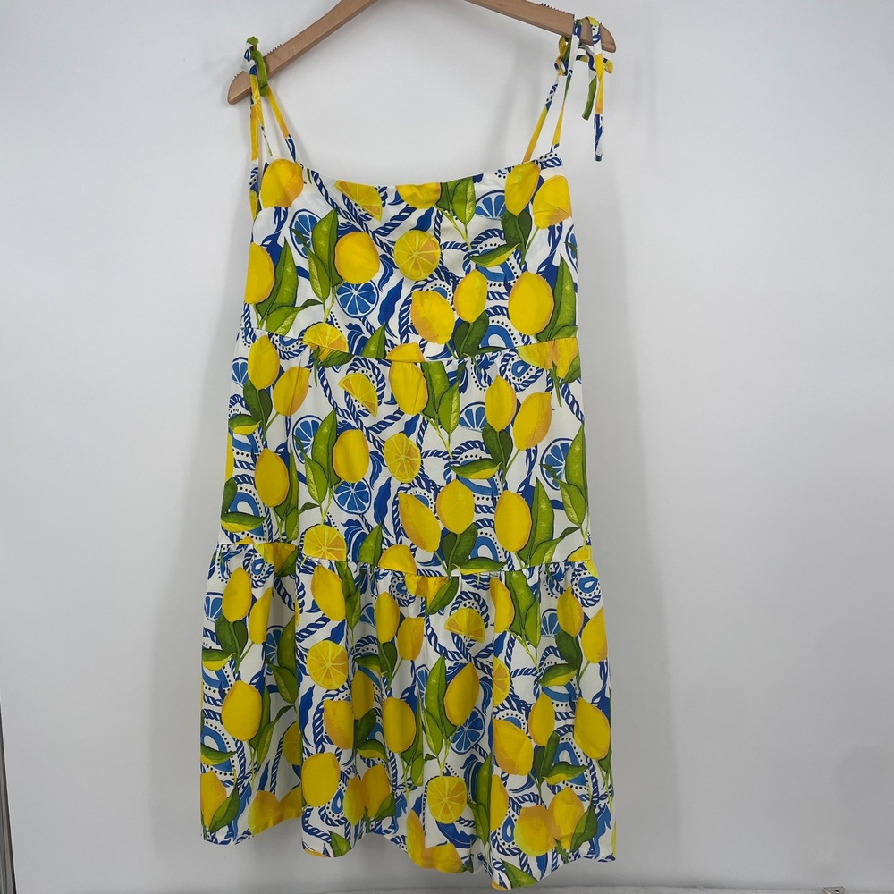 Kenny Flowers The Positano Mini Dress Size XL 🍋🌴 Lemon Print Tropical